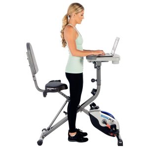 Exerpeutic WORKFIT 1000 Desk Station Folding Semi-Recumbent Exercise Bike