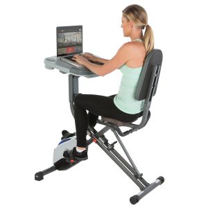 Exerpeutic WORKFIT 1000 Desk Station Folding Semi-Recumbent Exercise Bike