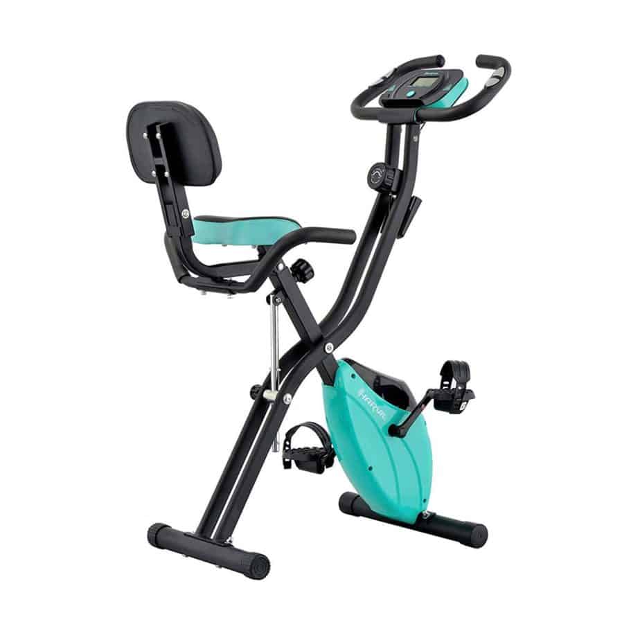 Harvil Foldable Magnetic Exercise Bike with 10-Level Adjustable Magnetic Resistance and Pulse Rate Sensors