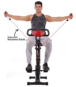 PLENY Upright Stationary Semi-Recumbent Exercise Bike with Arms Exercise Resistance Bands Review
