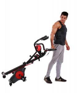 PLENY Upright Stationary Semi-Recumbent Exercise Bike with Arms Exercise Resistance Bands Review