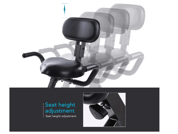 MaxKare Magnetic Folding Semi-Recumbent Bike's semi-recumbent seat