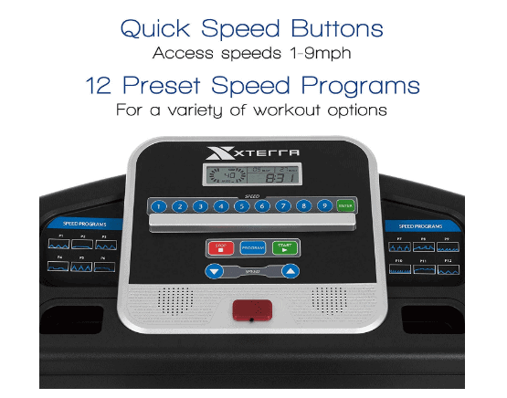 XTERRA Fitness TR150 Folding Treadmill's console