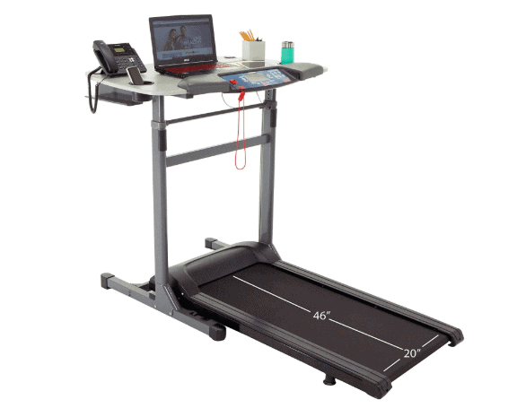 The fully assembled Exerpeutic 5000 ExerWork Desk Treadmill Model 7906