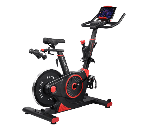 Echelon Smart Connect EX-3 Bike with a tablet on it