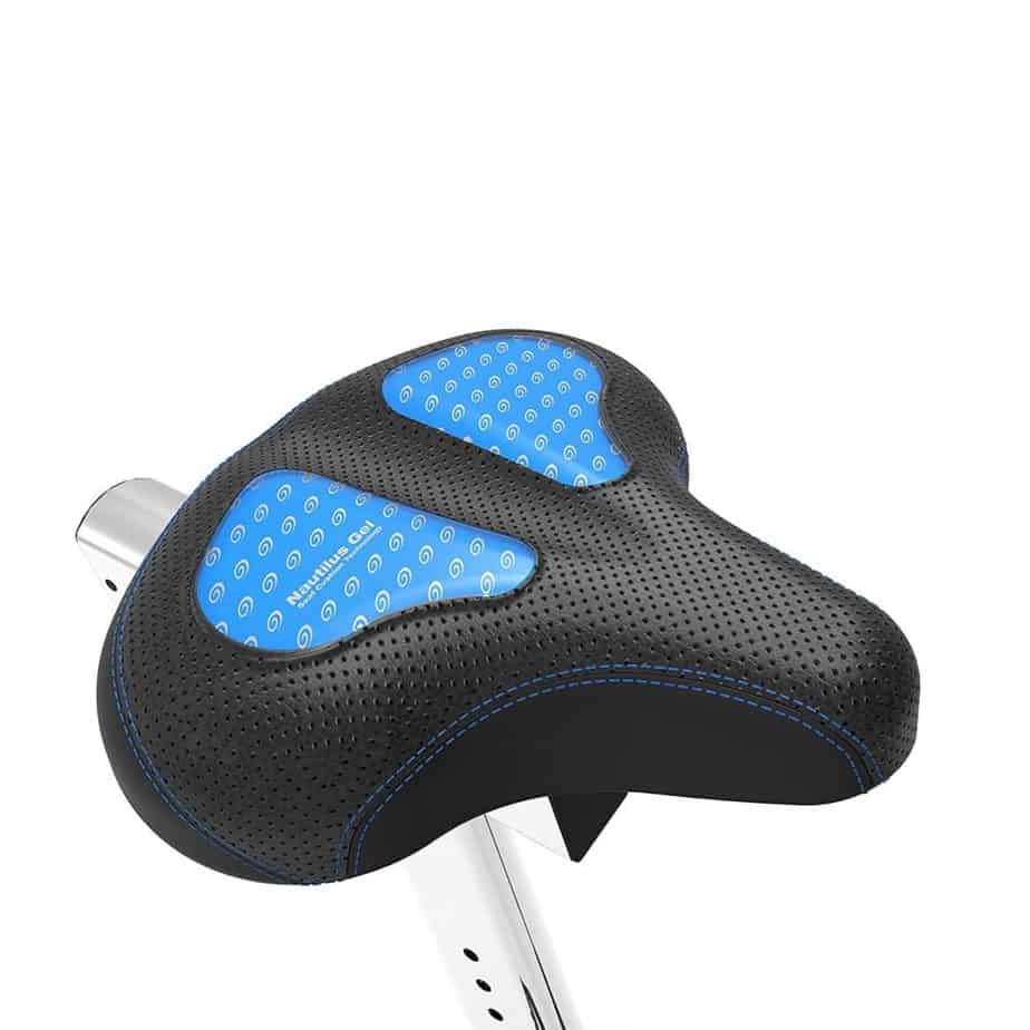 Seat of the Nautilus U618 Upright Bike (Model 100653)