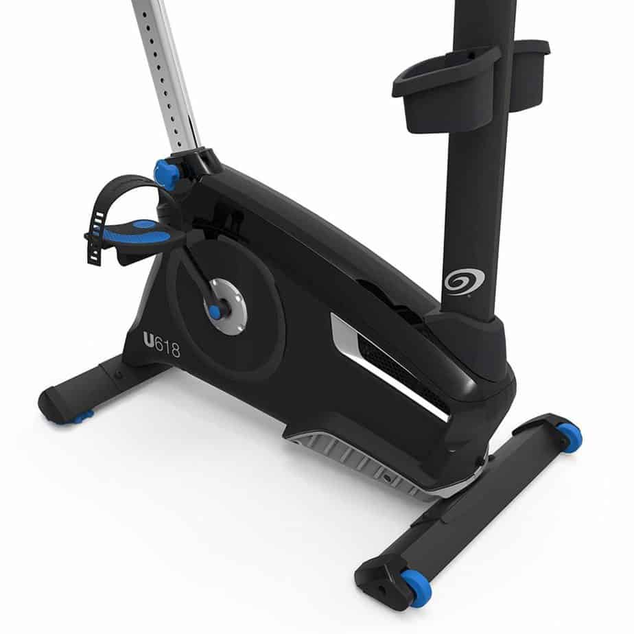 The belt drive system of the Nautilus U618 Upright Bike (Model 100653)