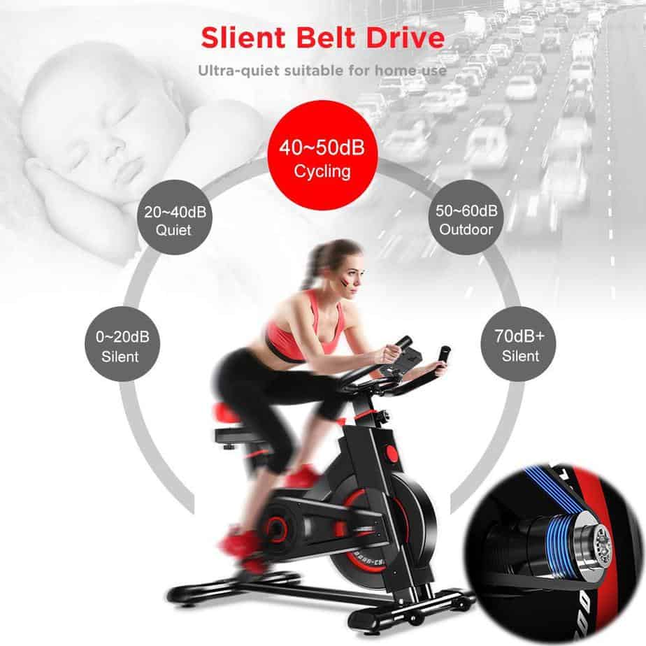 The Dripex Indoor Exercise Bike is being used by a lady
