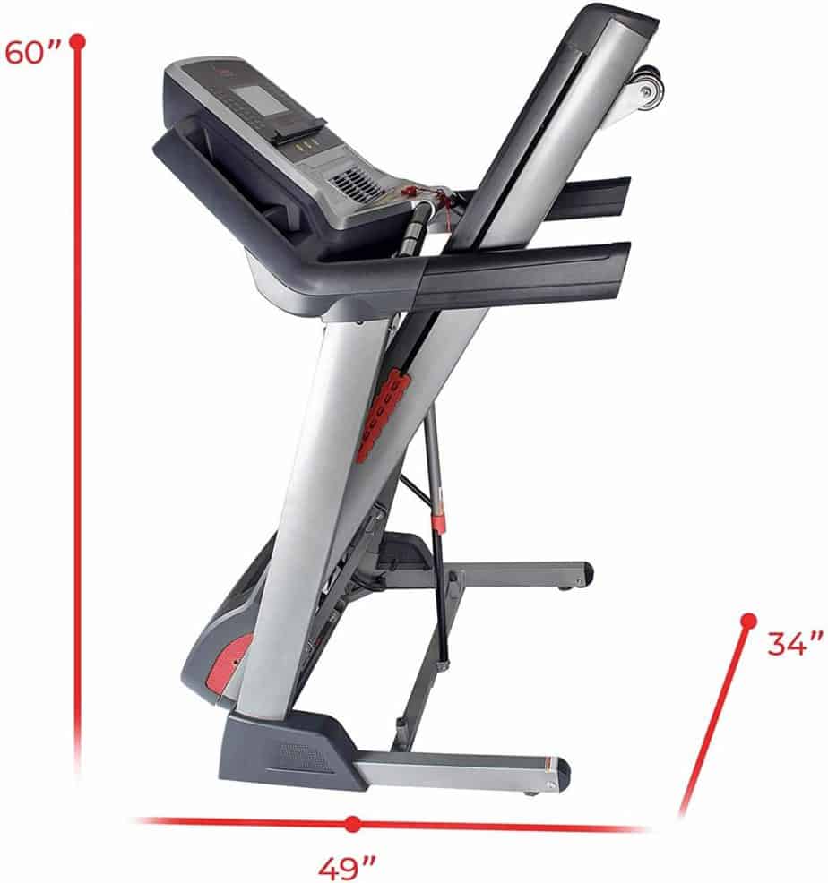 Folded Sunny Health & Fitness SF-T7820 Treadmill