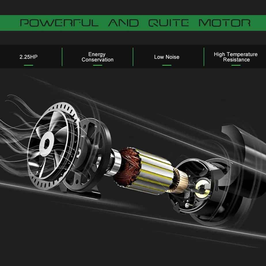 The motor of the Goplus 2 in 1 Folding Treadmill 