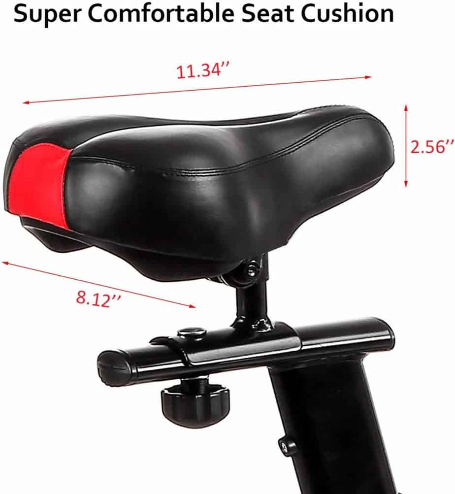 The seat of the DMASUN Exercise Stationary Bike