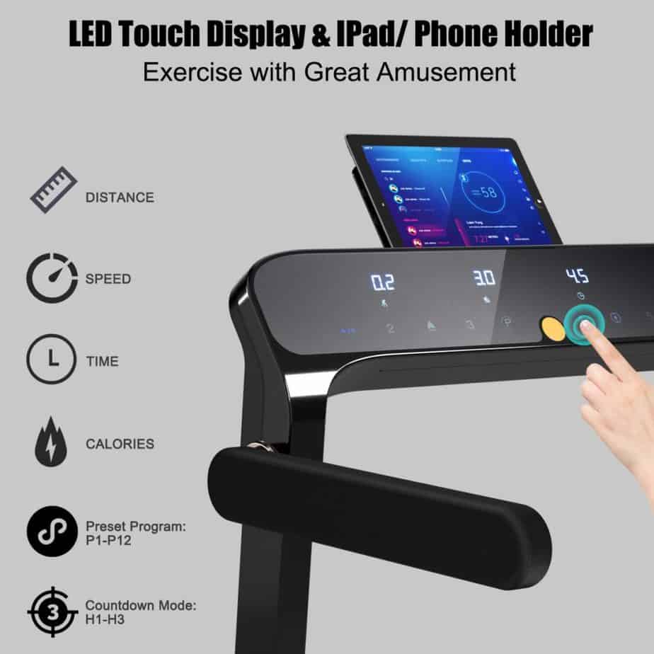 The console of the Goplus Electric Folding Treadmill 