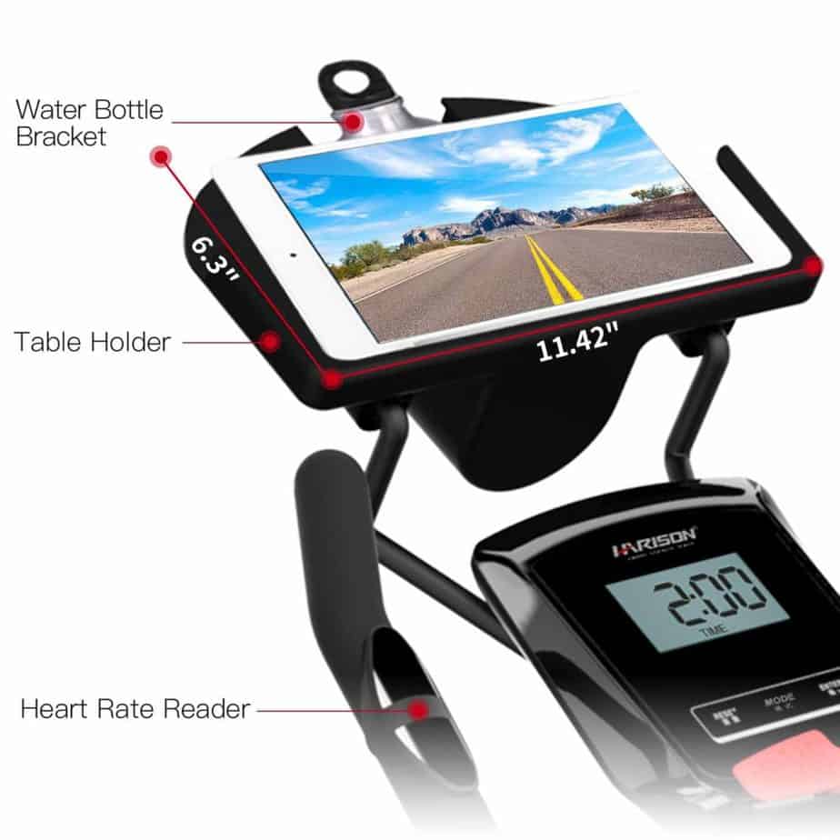 Tablet holder of the HARISON Magnetic B7 Upright Bike