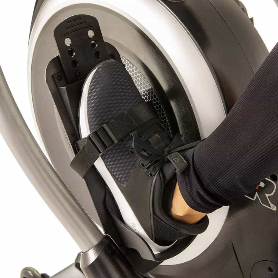 The pedals of the Fitness Reality 4000MR Magnetic Rower 