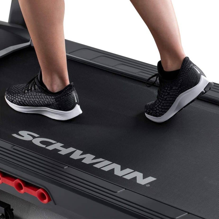 The deck of the Schwinn 810 Treadmill Model 100799