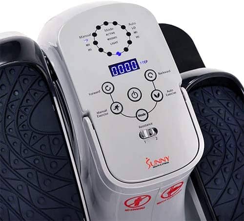 The monitor of the Sunny Health & Fitness SF-E3626 EZ Stride Motorized Elliptical