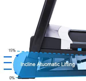 The incline of the FUNMILY 3.25 HP Model T900 Folding Treadmill