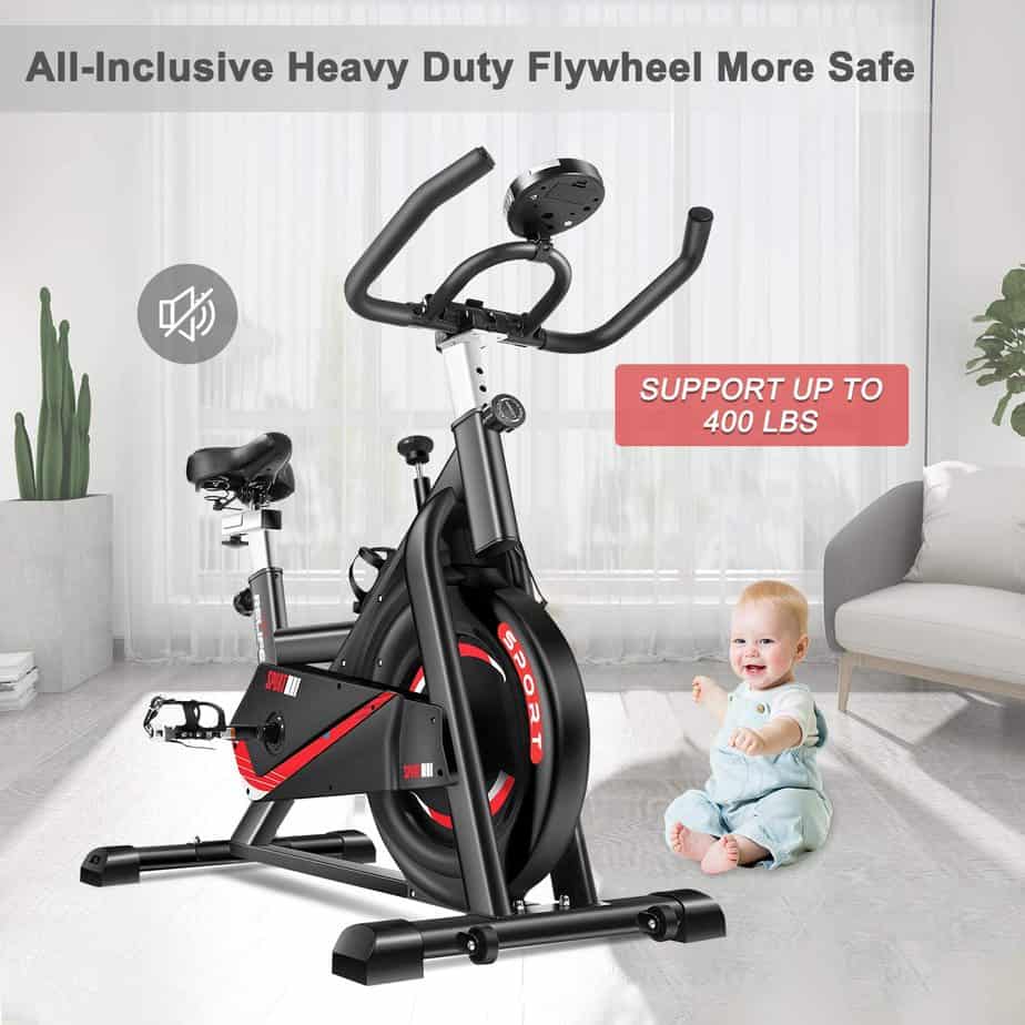 The RELIFE REBUILD YOUR LIFE Indoor Cycling Bike operates safely around children