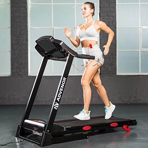 A lady jogs on the Advenor 3.0 HP Motor Folding Treadmill