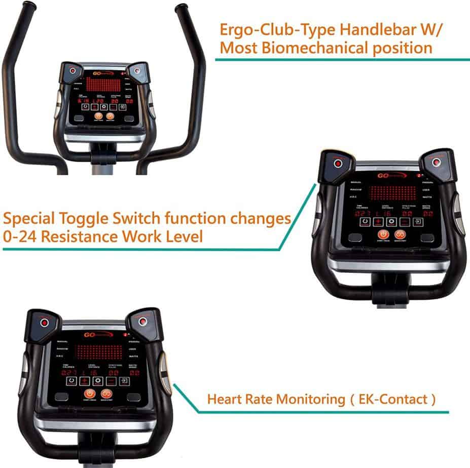The club type 128 Dots Large LED LT monitor of the GOELLIPTICAL V-600X Elliptical Cross Trainer 