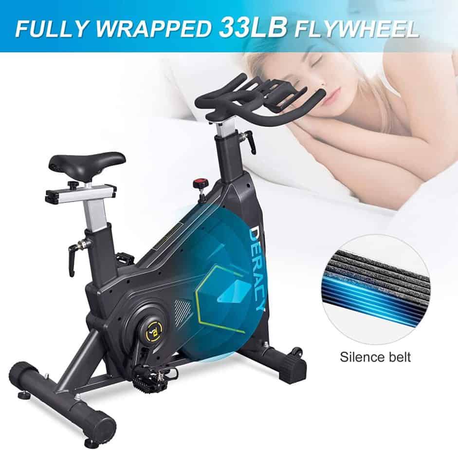 DERACY Indoor Cycling Bike with a belt drive system