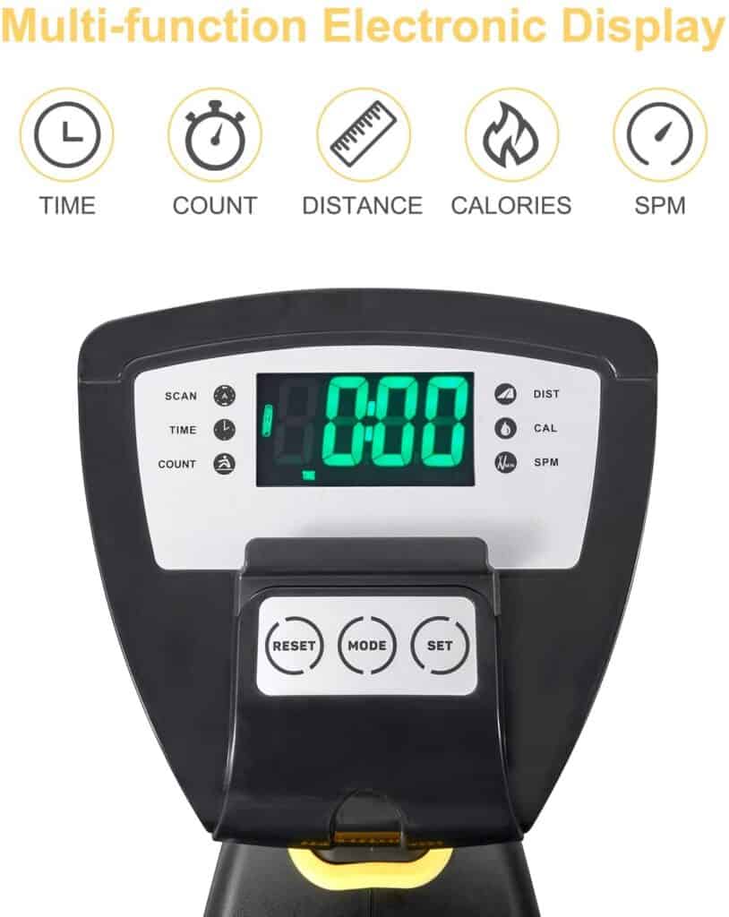 The console of theFISUP Indoor Magnetic Rowing Machine  