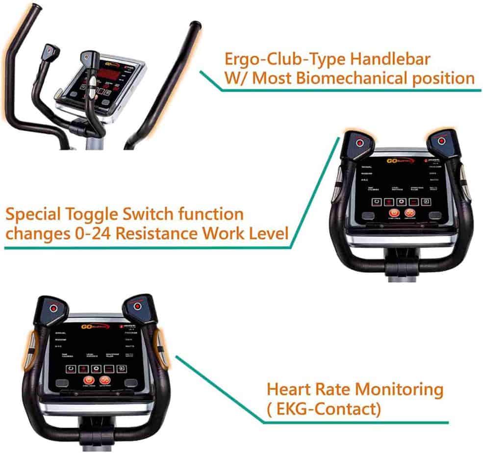 The console and the handlebars of the GOELLIPTICAL V-950X Elliptical Trainer