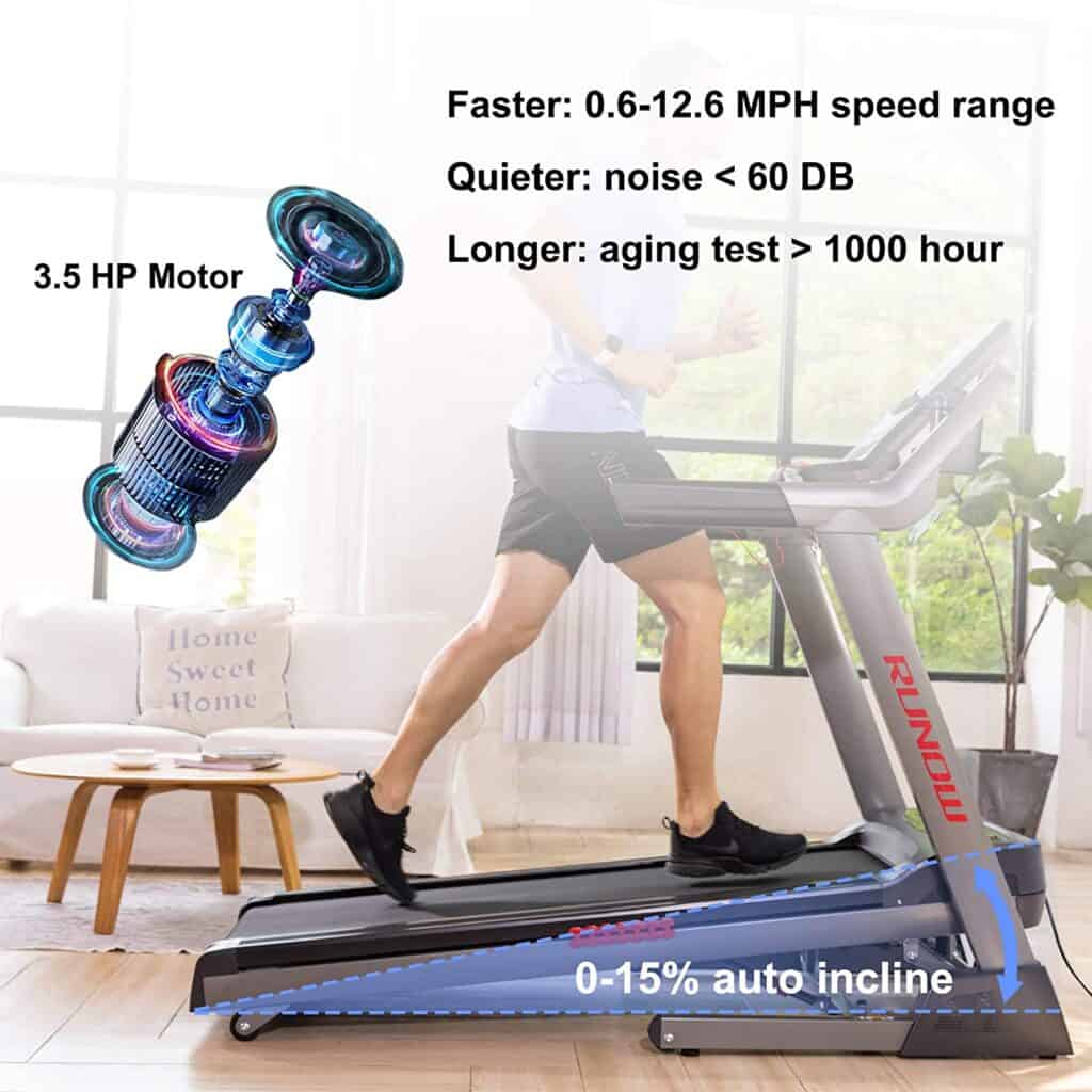 The motor of the RUNOW 6631CA Folding Treadmill 