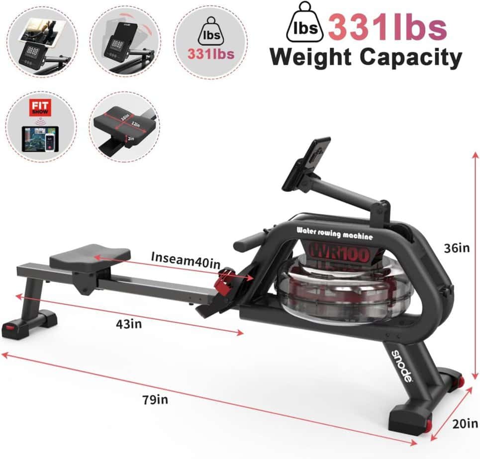 The SNODE RW100 Water Rowing Machine