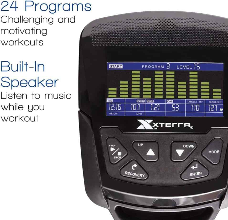 The console of the XTERRA SB2.5R Exercise Recumbent Bike 