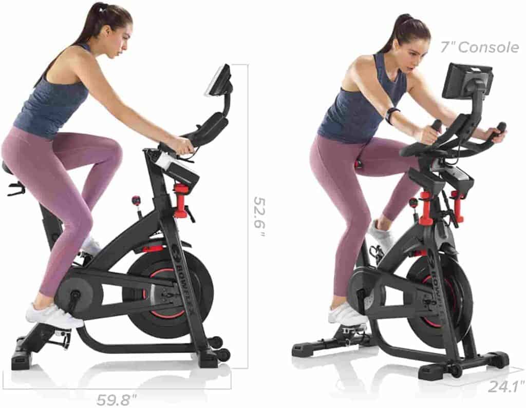 A lady cycles with the Bowflex C7 IC Indoor Exercise Bike 