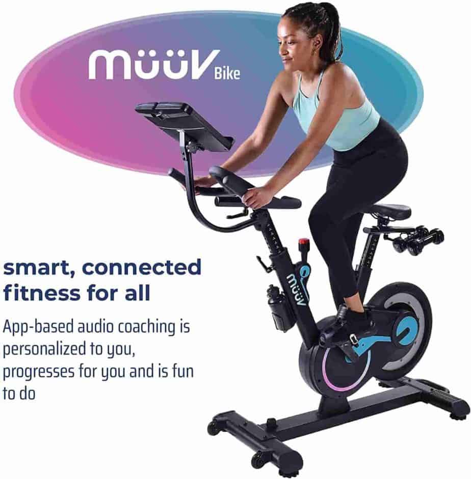 A lady rides the Muuv Smart Cycling Bike 