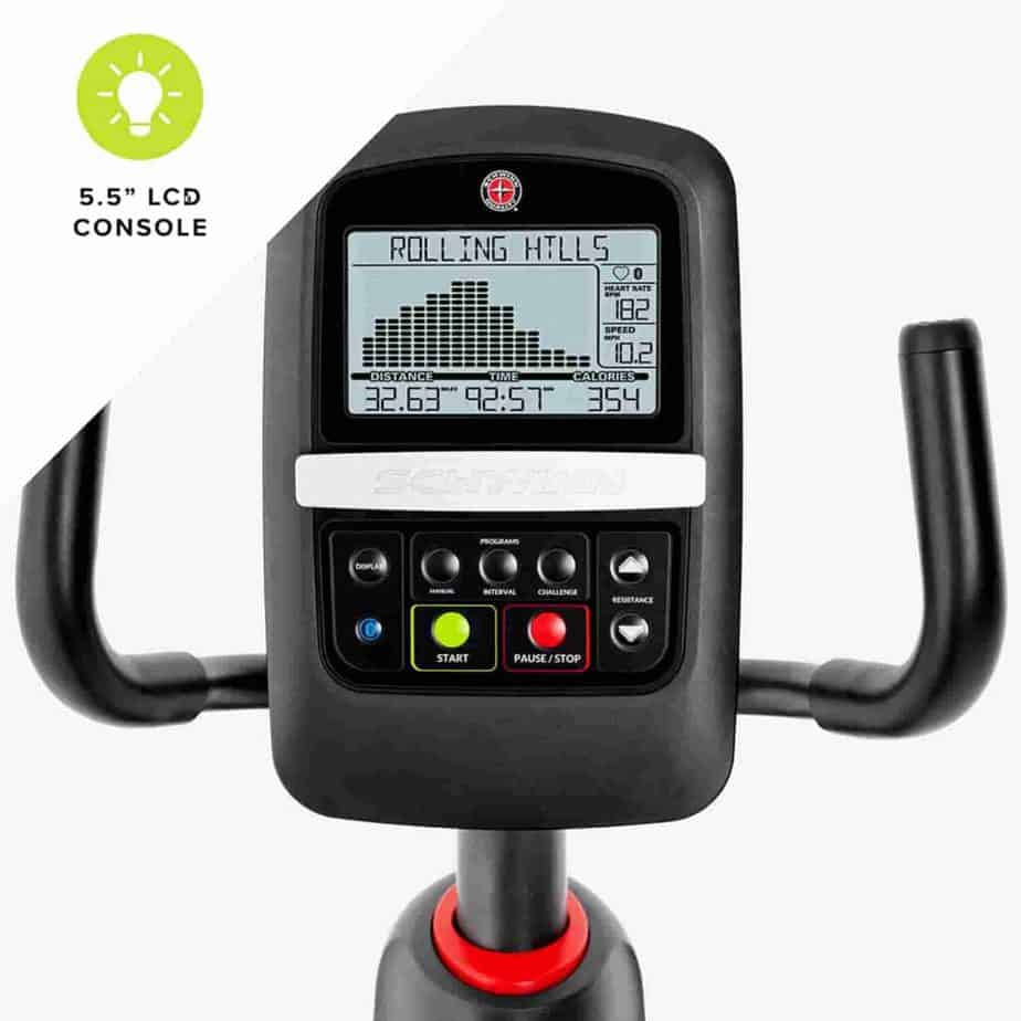 The console of the Schwinn 230 (MY20) Recumbent Bike