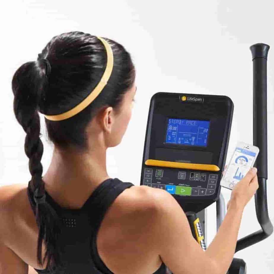 The console of the LifeSpan E2i Elliptical Cross Trainer
