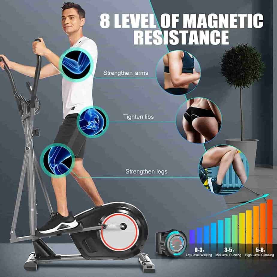 A man exercises with the The FUNMILY Elliptical Machines EA-9800 
