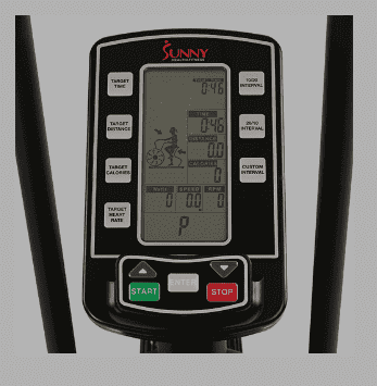 The console of the Sunny Health & Fitness SF-B2729 Air Bike