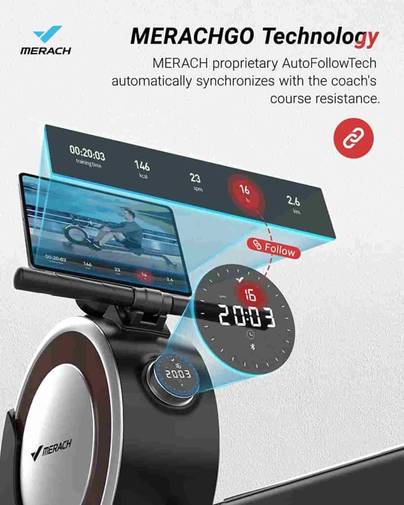 The console of the Merach Q1 Magnetic Rowing Machine