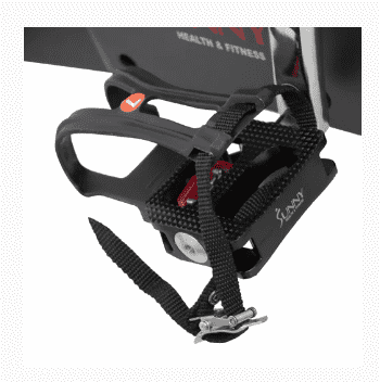 The dual-sided pedals of the Sunny Health & Fitness SF-B1852 Cycling Bike 