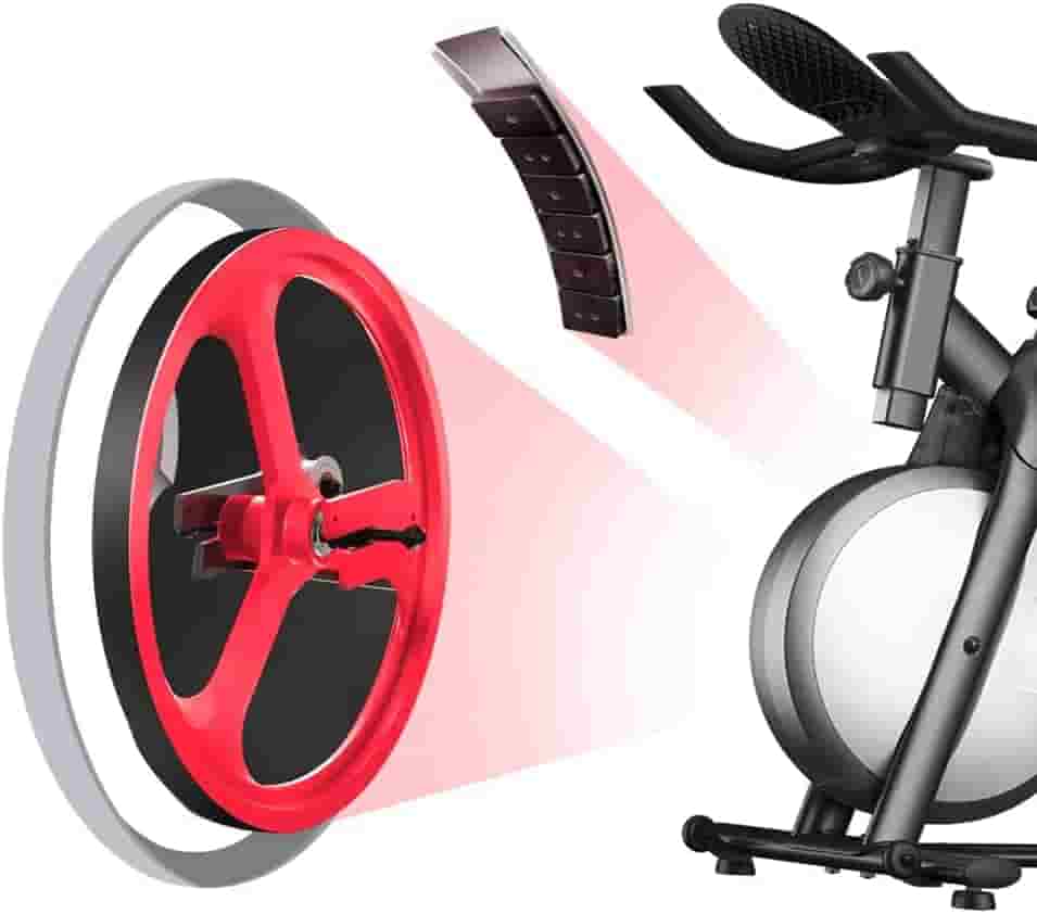 The resistance system of the Mobifitness TURBO Indoor Magnetic Exercise Bike