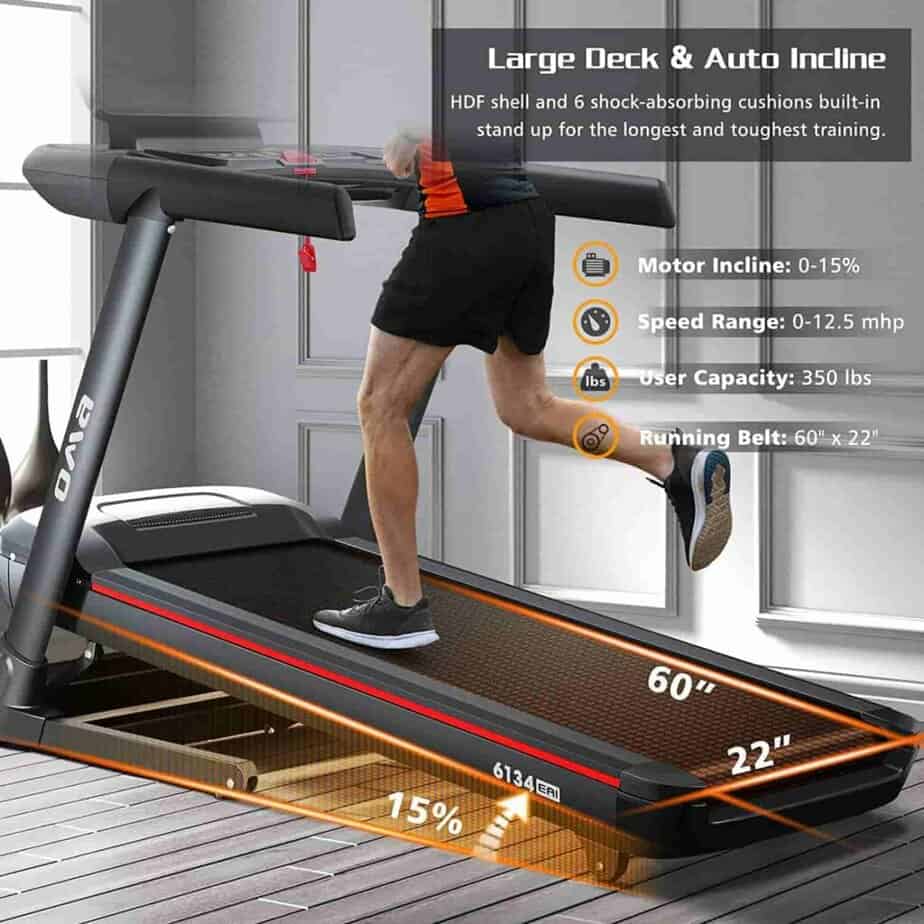 The automatic incline system of the OMA 6134EAI Folding Treadmill