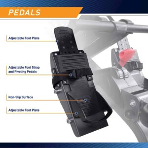 The footrests of the Marcy NS-5060RE Turbine Rower