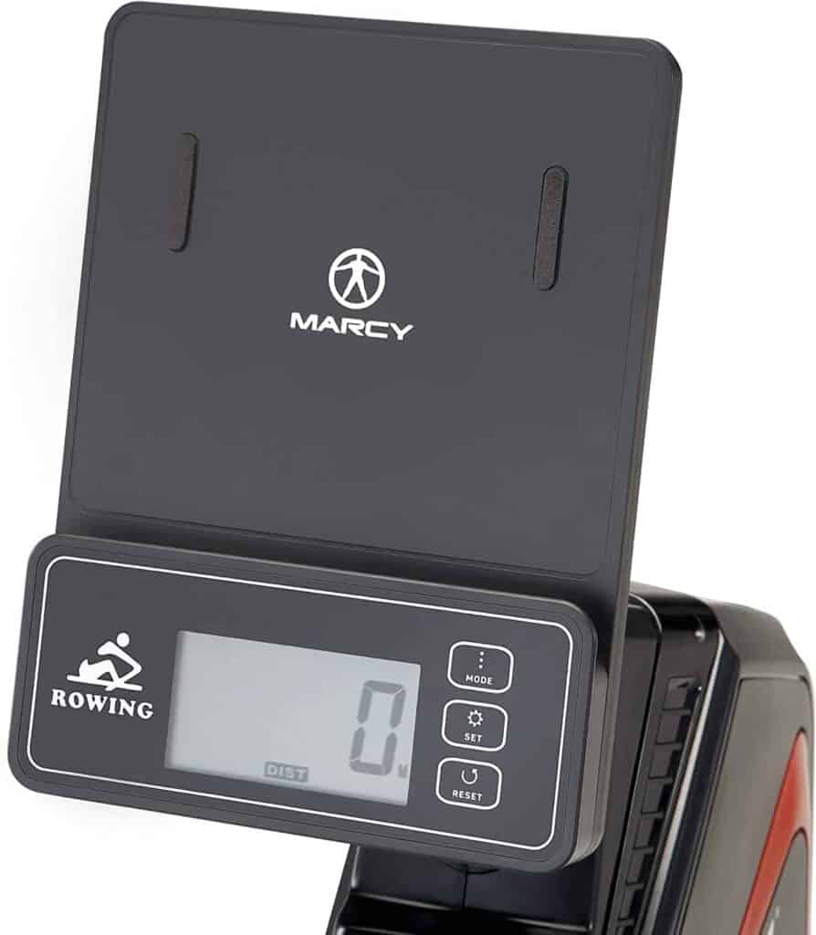 The console and the tablet holder of the Marcy NS-6002RE Magnetic Rower