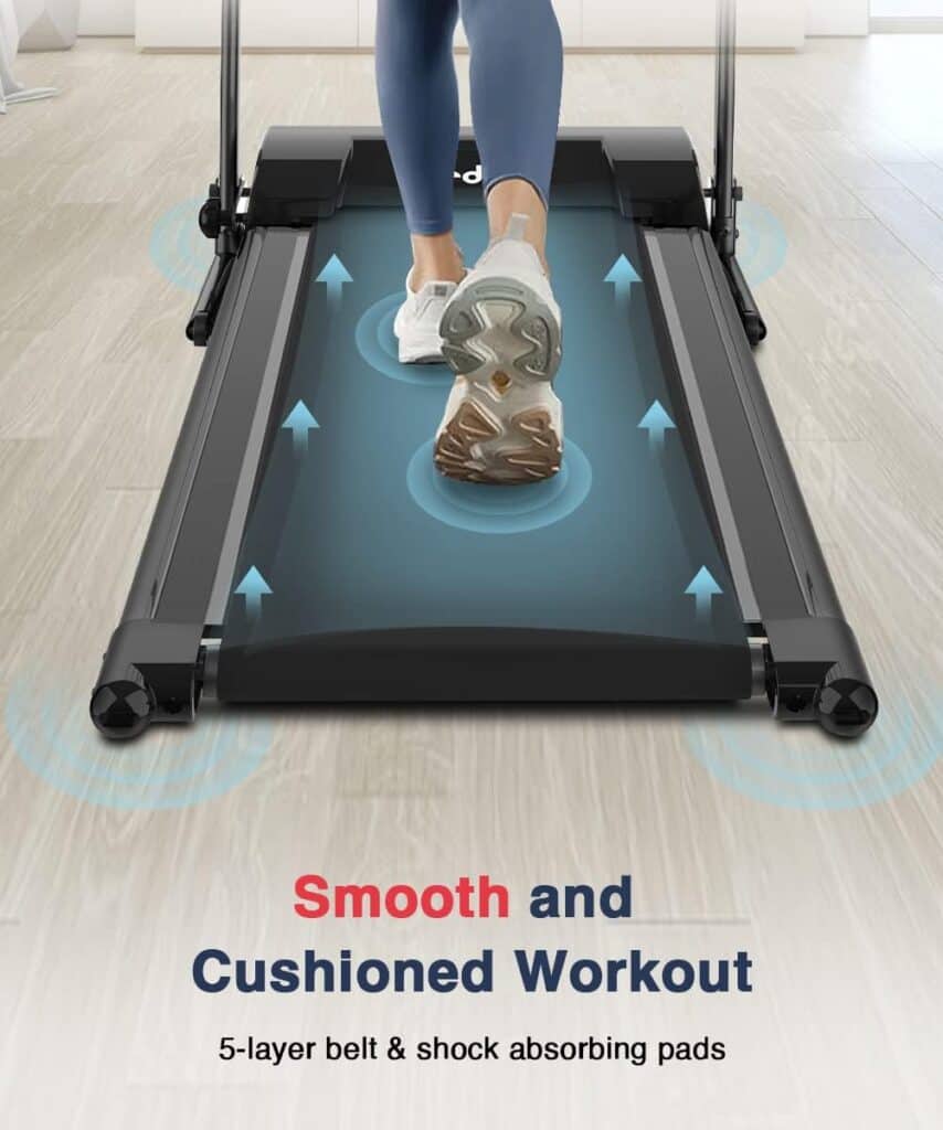The deck of the Redliro ‎JK105 Folding Treadmill