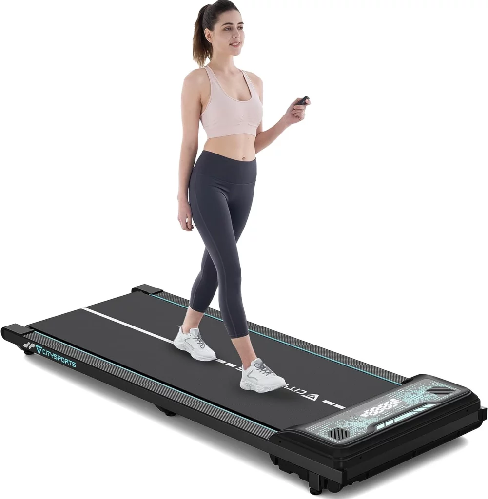 A lady exercises on the CITYSPORTS CS-WP6 Under-Desk Treadmill