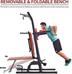 An athlete perfomes dip exercise