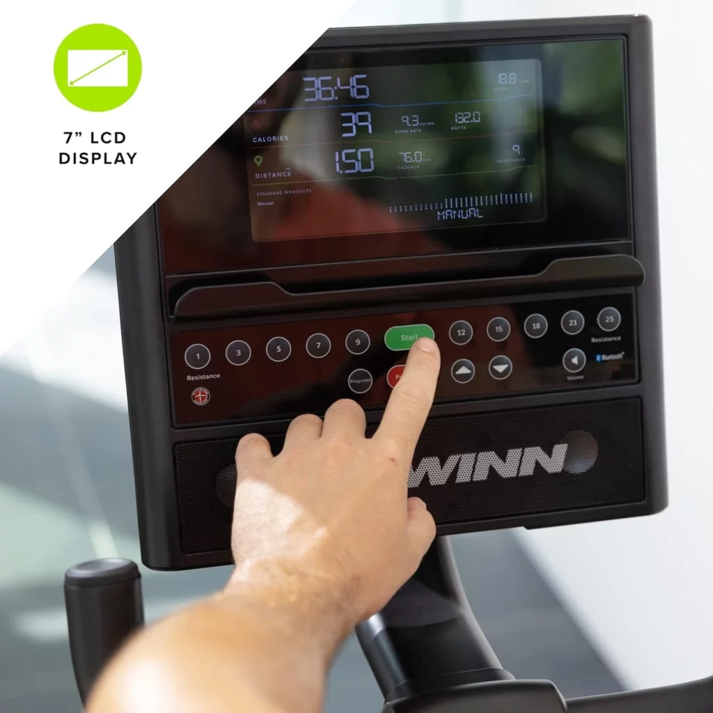 The console of the Schwinn 290 Recumbent Bike
