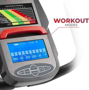 The console of the Sunny Health & Fitness SF-4850SMART Recumbent Bike 